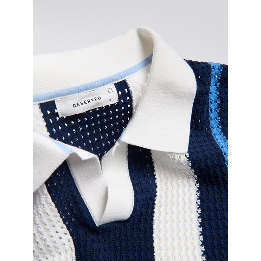 Reserved - Ażurowy sweter polo - wielobarwny Reserved L Reserved