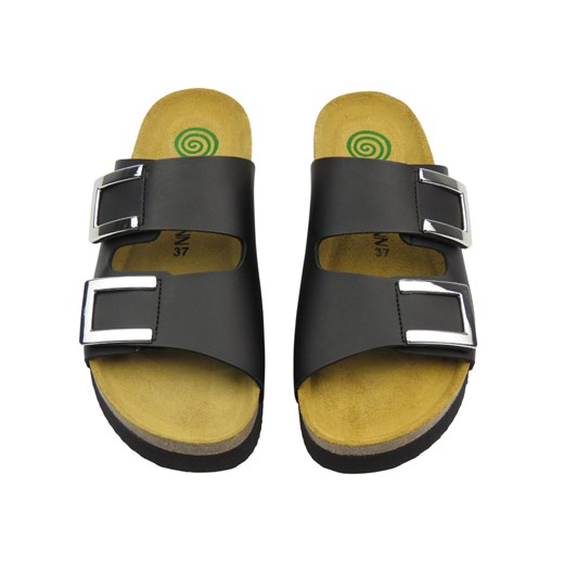 Klapki damskie - Dr Brinkmann 700349-01, czarne 38 ulubioneobuwie