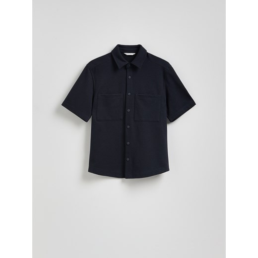 Reserved - Koszula regular z krótkim rękawem - granatowy Reserved M Reserved