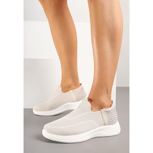 Beżowe Buty Sportowe Sneakersy z Miękką Cholewką pod Kostkę Weamara ze sklepu born2be.pl w kategorii Buty sportowe damskie - zdjęcie 179426187