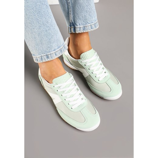 Zielone Sneakersy Ozdobione Geometrycznym Wzorem Teroti 38 born2be.pl