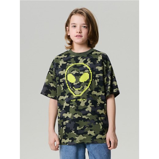 Sinsay - Koszulka moro z nadrukiem - wielobarwny ze sklepu Sinsay w kategorii T-shirty chłopięce - zdjęcie 179429427