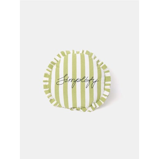 Sinsay - Okrągła poduszka dekoracyjna z haftowanym napisem w kolorowe pasy - Sinsay One Size Sinsay