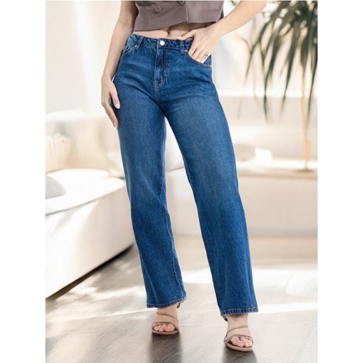 Sinsay - Jeansy wide leg - niebieski ze sklepu Sinsay w kategorii Jeansy damskie - zdjęcie 179429705