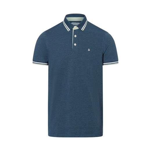 Jack & Jones Męska koszulka polo Mężczyźni Bawełna petrol jednolity ze sklepu vangraaf w kategorii T-shirty męskie - zdjęcie 179429775