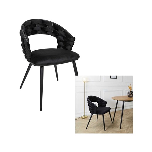 Rétro Chic Krzesło &quot;Sawyer&quot; w kolorze czarnym - 63 x 83 x 54 cm ze sklepu Limango Polska w kategorii Meble - zdjęcie 179431128