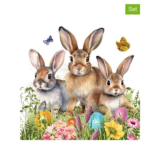 ppd Serwetki (40 szt.) &quot;Easter Hello&quot; w kolorze biało-jasnobrązowym ze sklepu Limango Polska w kategorii Akcesoria kuchenne - zdjęcie 179431348