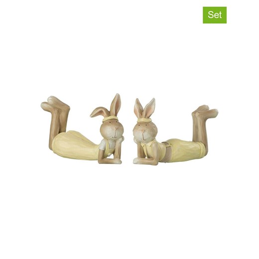 J Line Figurki dekoracyjne (2 szt.) w kolorze jasnobrązowo-żółtym - 14 x 9,5 x 5 cm ze sklepu Limango Polska w kategorii Dekoracje - zdjęcie 179431369