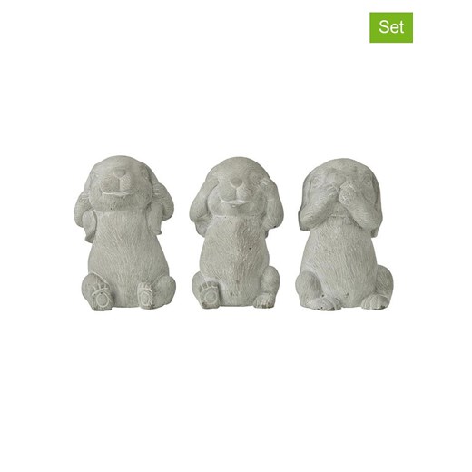 J Line Figurki dekoracyjne (3 szt.) w kolorze szarym - wys. 20 x Ø 13,5 cm ze sklepu Limango Polska w kategorii Dekoracje - zdjęcie 179431376