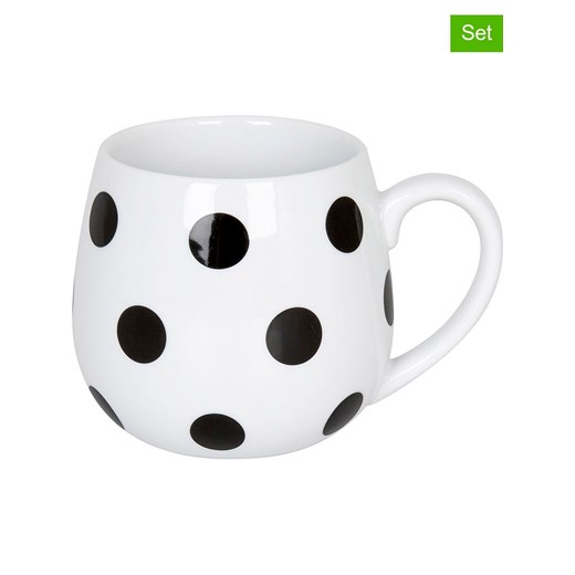 Könitz Kubki (2 szt.) &quot;Dots&quot; w kolorze biało-czarnym - 400 ml ze sklepu Limango Polska w kategorii Dzbanki i zaparzacze - zdjęcie 179431558