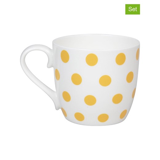 Könitz Kubki jumbo (2 szt.) &quot;Dots&quot; w kolorze biało-żółtym - 425 ml ze sklepu Limango Polska w kategorii Kubki - zdjęcie 179431576