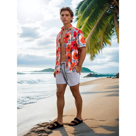 Sinsay - Szorty kąpielowe w paski - szary Sinsay M Sinsay