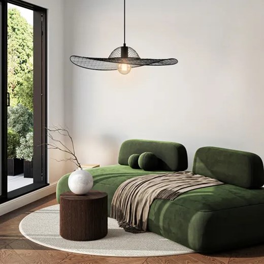 Wisząca lampa z dużym czarnym abażurem - M116-Krando Lumes One Size Edinos.pl