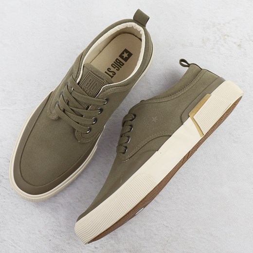 Trampki męskie tekstylne khaki Big Star RR174064 45 ButyModne.pl