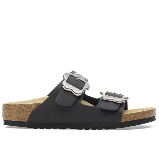 Klapki młodzieżowe Birkenstock Arizona Flower Buckle 1029844 - czarne ze sklepu streetstyle24.pl w kategorii Klapki damskie - zdjęcie 179437208