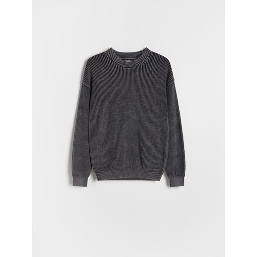 Reserved - Bawełniany sweter oversize - ciemnoszary Reserved 158/164 (12-13 lat) okazja Reserved