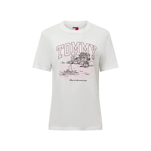 Bluzka damska Tommy Jeans z napisami z krótkim rękawem młodzieżowa bawełniana