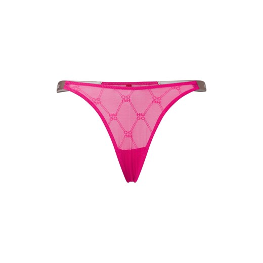 HUGO Stringi - Sporty Lace Kobiety wyrazisty róż jednolity ze sklepu vangraaf w kategorii Majtki damskie - zdjęcie 179439089