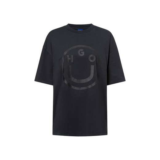 HUGO BLUE Koszulka damska - Oversized Tee B Kobiety Bawełna czarny jednolity ze sklepu vangraaf w kategorii Bluzki damskie - zdjęcie 179439096