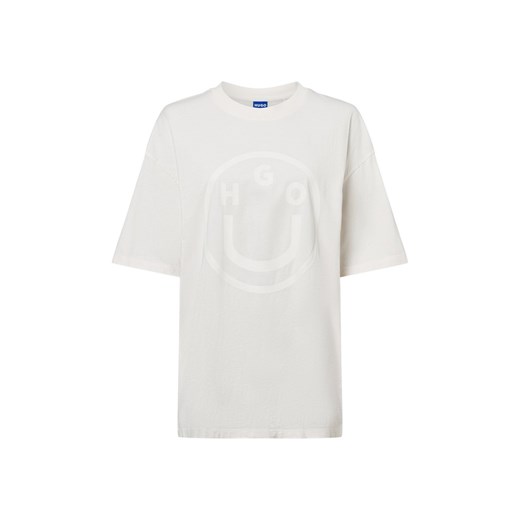 HUGO BLUE Koszulka damska - Oversized Tee B Kobiety Bawełna écru jednolity ze sklepu vangraaf w kategorii Bluzki damskie - zdjęcie 179439097