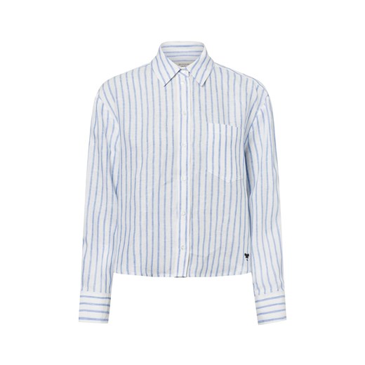 Weekend Max Mara Damska lniana bluzka koszulowa - Nolana Kobiety len biały w paski ze sklepu vangraaf w kategorii Koszule damskie - zdjęcie 179439115