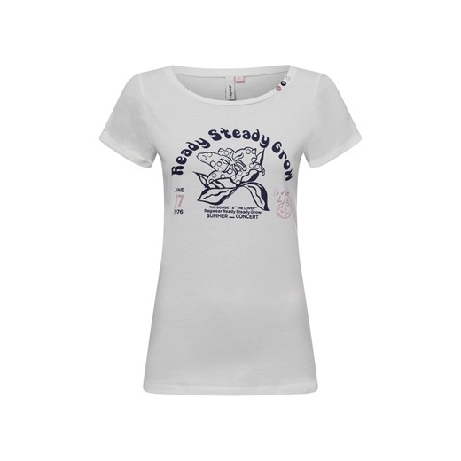 Ragwear Koszulka damska - Fllorah Kobiety Bawełna biały nadruk ze sklepu vangraaf w kategorii Bluzki damskie - zdjęcie 179439116