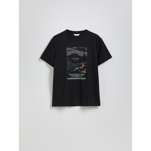 Reserved - T-shirt comfort z nadrukiem - czarny ze sklepu Reserved w kategorii T-shirty męskie - zdjęcie 179440246