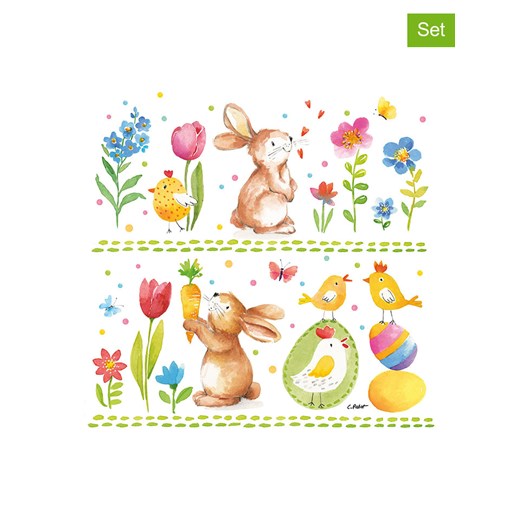 ppd Serwetki (40 szt.) &quot;Rabbits at work&quot; w kolorze białym ze wzorem ze sklepu Limango Polska w kategorii Akcesoria kuchenne - zdjęcie 179442919