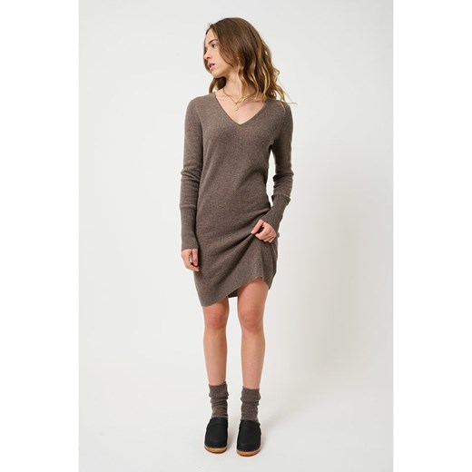 AUTHENTIC CASHMERE Kaszmirowa sukienka &quot;Capelet&quot; w kolorze brązowym ze sklepu Limango Polska w kategorii Sukienki - zdjęcie 179443038