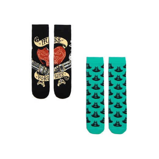 Cropp - 2 pack skarpet League of Legends - wielobarwny ze sklepu Cropp w kategorii Skarpetki męskie - zdjęcie 179443608