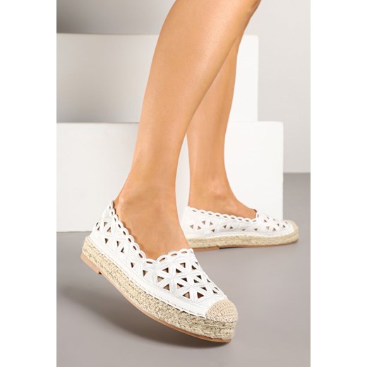 Espadryle damskie Born2be casual na wiosnę białe z tkaniny 