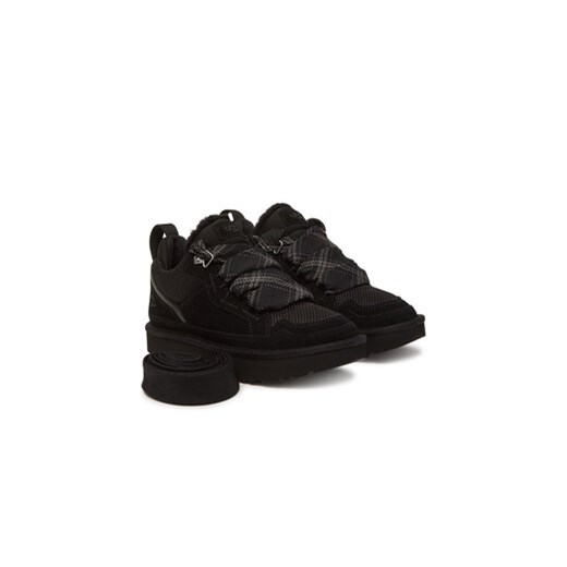 Buty sportowe damskie UGG sneakersy czarne płaskie wiązane