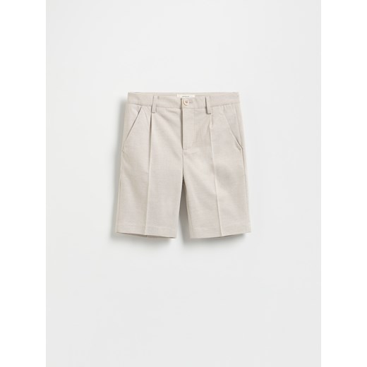 Reserved - Szorty z wiskozą - beżowy ze sklepu Reserved w kategorii Spodenki chłopięce - zdjęcie 179446905