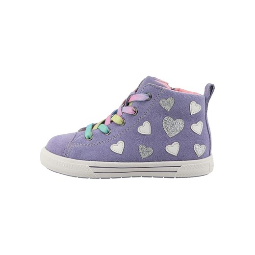 Lurchi Skórzane sneakersy &quot;Benia&quot; w kolorze fioletowym ze wzorem ze sklepu Limango Polska w kategorii Trampki dziecięce - zdjęcie 179449358