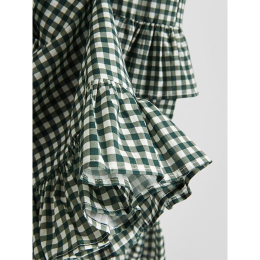 Reserved spódnica zielona w kratkę casual midi 
