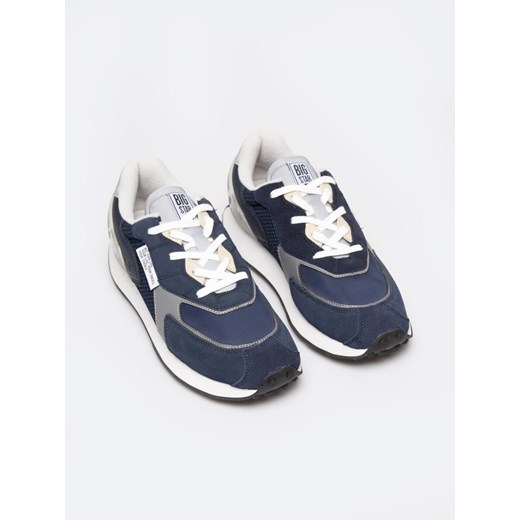 Sneakersy męskie ze skóry naturalnej granatowe RR174373 403 ze sklepu Big Star w kategorii Buty sportowe męskie - zdjęcie 179452599
