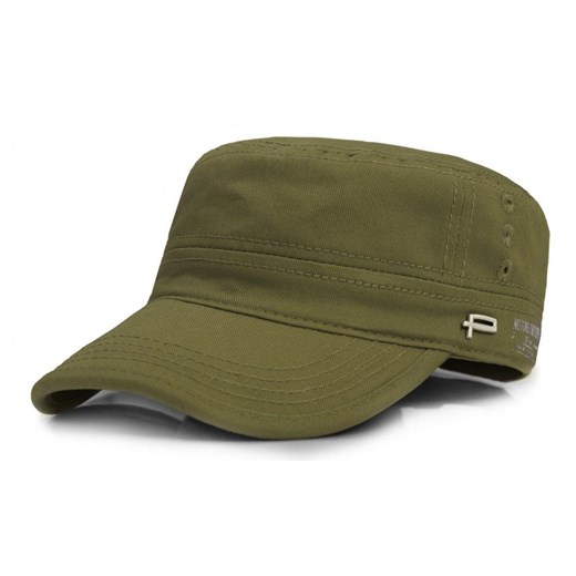 Bawełniana, Lekka Patrolówka Męska - Pako Jeans - Ciemna Zieleń, Khaki CPAPJNSPATROL90903 ze sklepu JegoSzafa.pl w kategorii Czapki z daszkiem męskie - zdjęcie 179453325