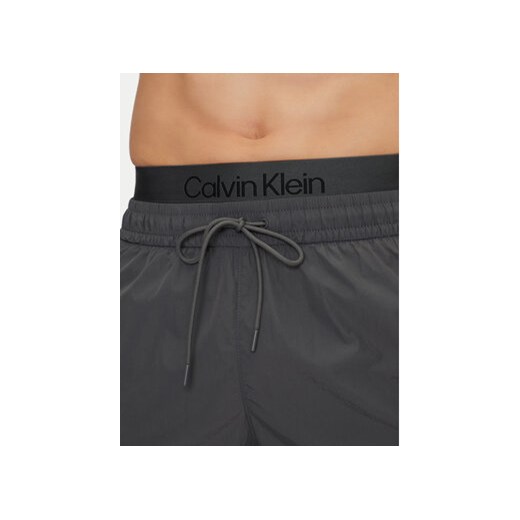 Calvin Klein Swimwear Szorty kąpielowe KM0KM01104 Szary Regular Fit M MODIVO