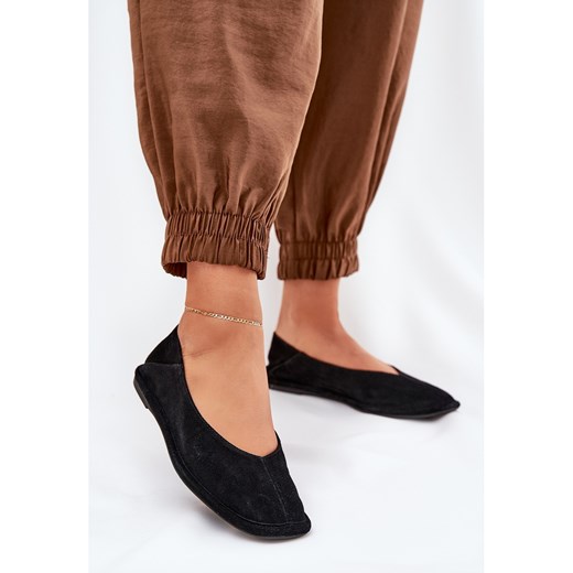 Zamszowe Baleriny Damskie Big Star RR274080 Czarne 38 ButyModne.pl