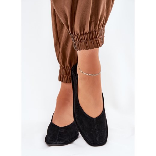 Zamszowe Baleriny Damskie Big Star RR274080 Czarne 37 ButyModne.pl