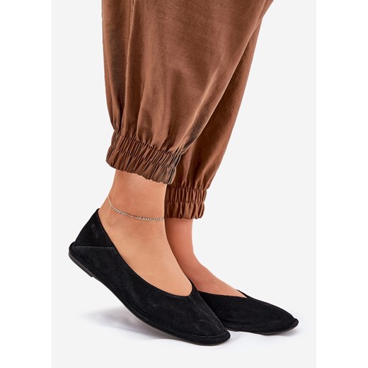 Zamszowe Baleriny Damskie Big Star RR274080 Czarne 39 ButyModne.pl