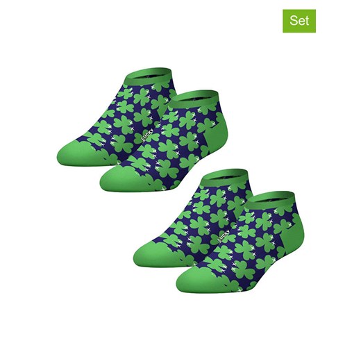 Lucky Socks Skarpety (2 pary) w kolorze zielono-granatowym Lucky Socks 36-40 okazja Limango Polska