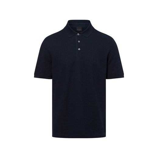 Bugatti Męska koszulka polo Mężczyźni Bawełna granatowy wypukły wzór tkaniny ze sklepu vangraaf w kategorii T-shirty męskie - zdjęcie 179460216