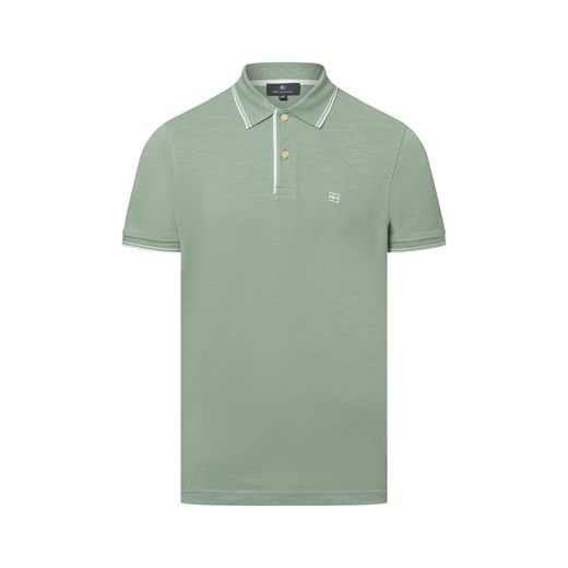 Nils Sundström Męska koszulka polo Mężczyźni Bawełna groszkowy jednolity ze sklepu vangraaf w kategorii T-shirty męskie - zdjęcie 179460235