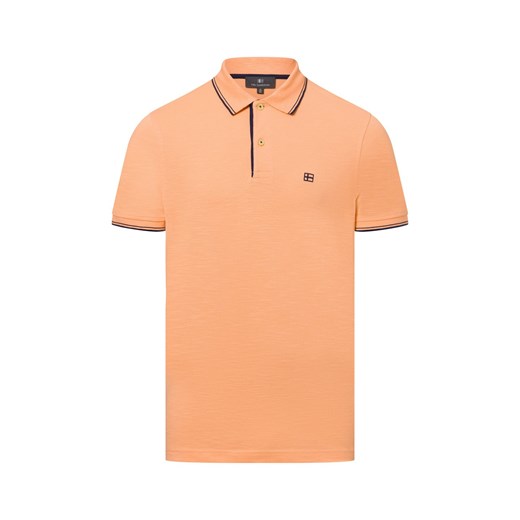 Nils Sundström Męska koszulka polo Mężczyźni Bawełna morelowy jednolity ze sklepu vangraaf w kategorii T-shirty męskie - zdjęcie 179460237