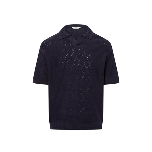 Redefined Rebel Męska koszulka polo - RRSalvatore Mężczyźni Sztuczne włókno granatowy jednolity ze sklepu vangraaf w kategorii T-shirty męskie - zdjęcie 179460238