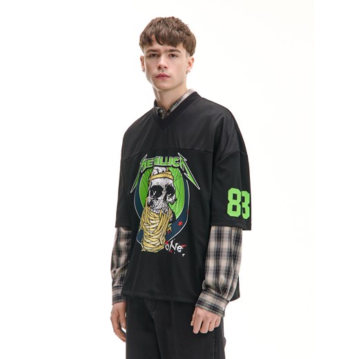 Cropp - Siateczkowa czarna koszulka Metallica - czarny ze sklepu Cropp w kategorii T-shirty męskie - zdjęcie 179460675