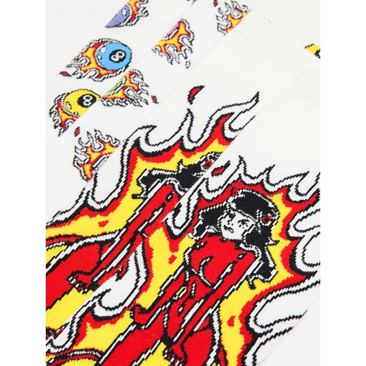 Cropp - 2 pack skarpet z motywem płomieni - biały Cropp 35-38 Cropp