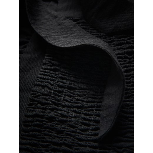 Reserved - Top z ozdobnym wiązaniem - czarny Reserved M Reserved