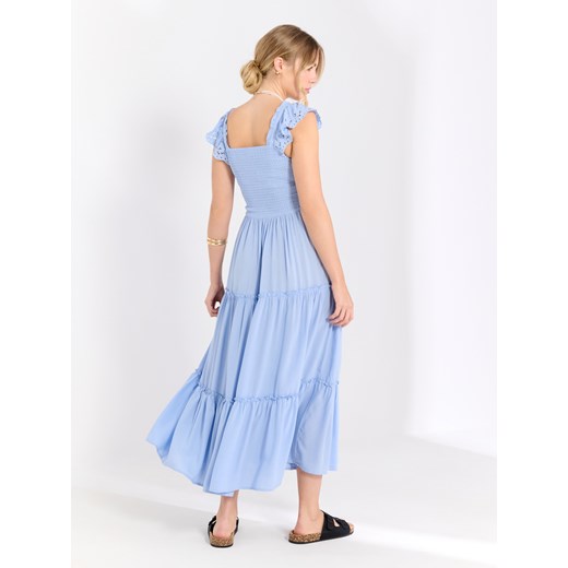 Sukienka Sinsay niebieska z okrągłym dekoltem 